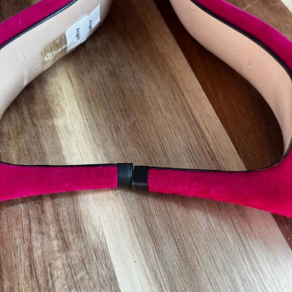 L.K. Bennett DORA Suede Open Toe Sandal Heel Shoes Size 36EU Pink Fuschia - Picture 9 of 11